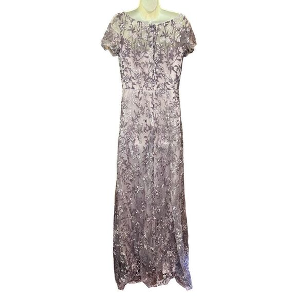 La Femme - 27956 Beaded Bateau Mother of the Bride Sheath Dress in Dusty Lilac S - Picture 6 of 8